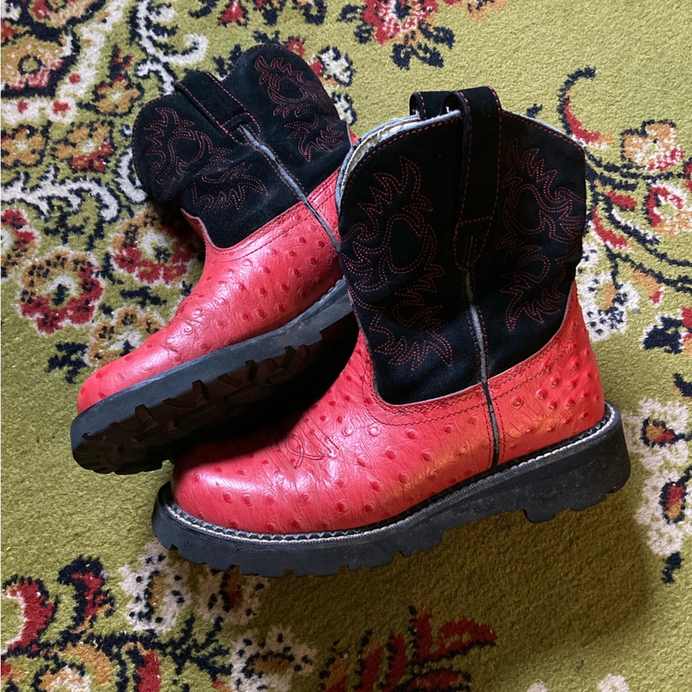 Ariat Red and Black Fatbaby Boots